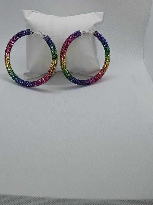 RAINBOW HOOP EARRINGS