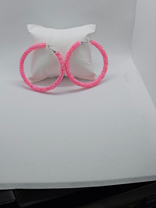 PRETTY PINK PASSION HOOP EARRINGS